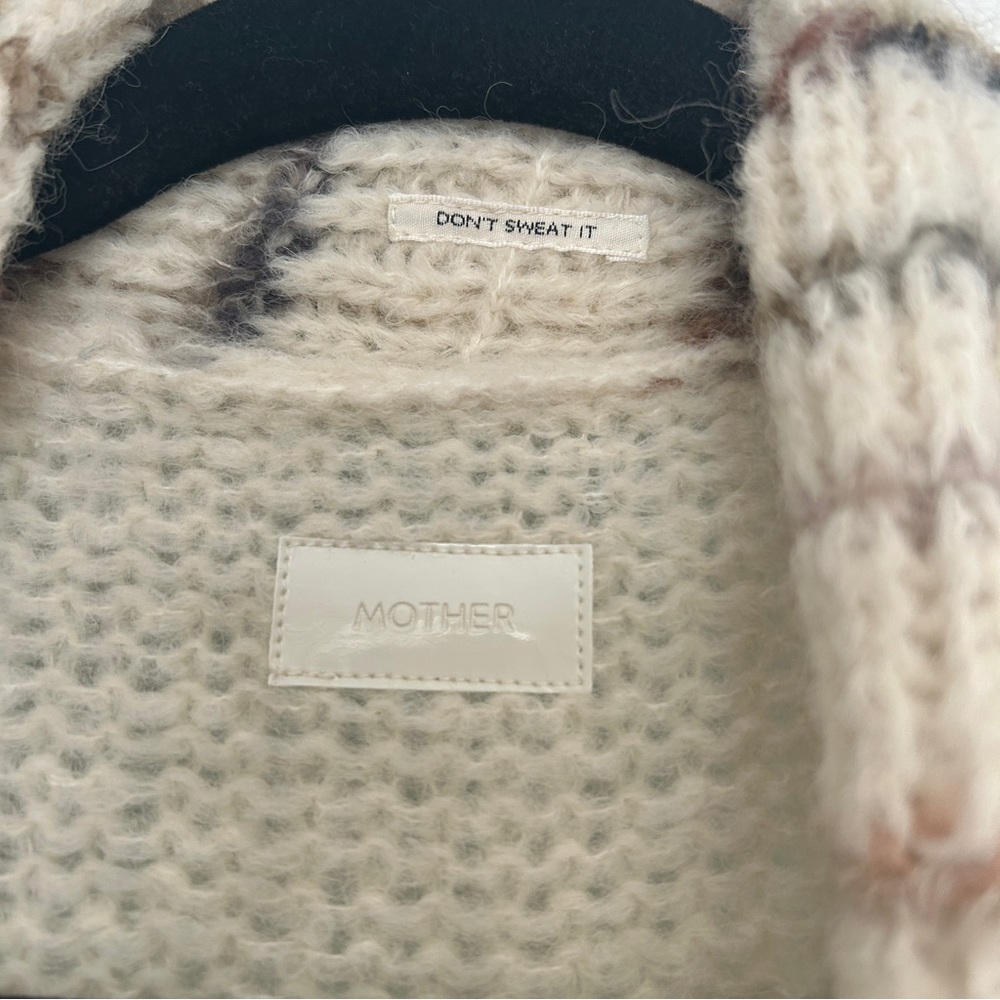 MOTHER The Drop short sleeve hip cardigan in between takes Alpaca Small/Medium - Picture 7 of 9